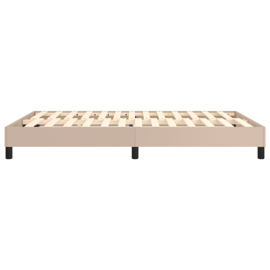 Boxspring bed kunstleer cappuccinokleurig 140x190 cm is nu te koop bij PeponiXL, paradijselijk wonen!