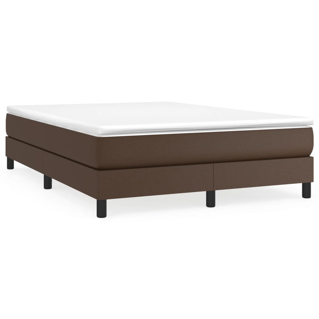 Boxspring bed kunstleer bruin 140x200 cm is nu te koop bij PeponiXL, paradijselijk wonen!