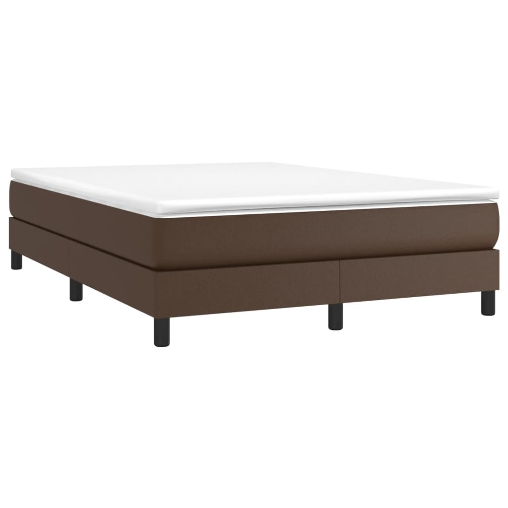Boxspring bed kunstleer bruin 140x200 cm is nu te koop bij PeponiXL, paradijselijk wonen!