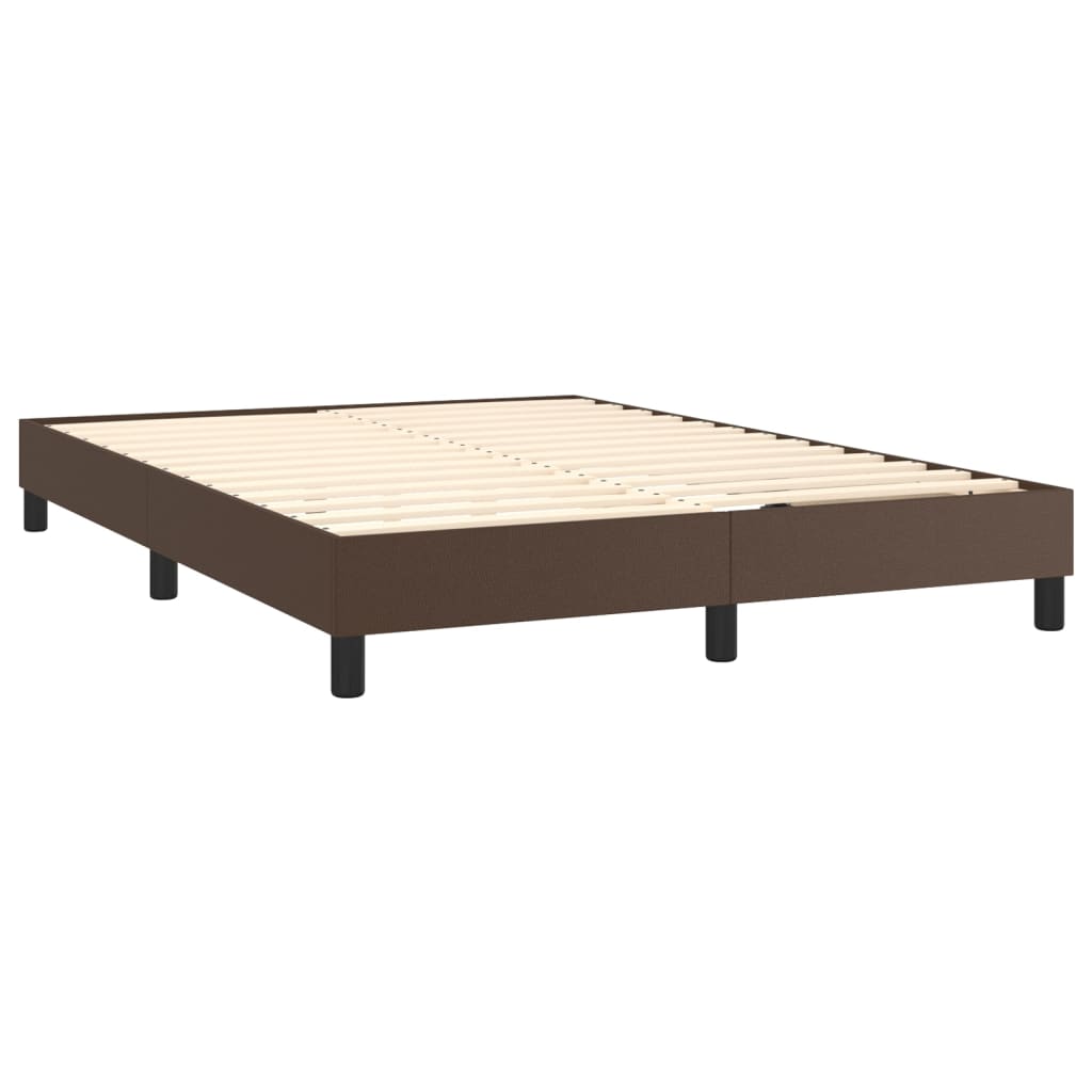 Boxspring bed kunstleer bruin 140x200 cm is nu te koop bij PeponiXL, paradijselijk wonen!