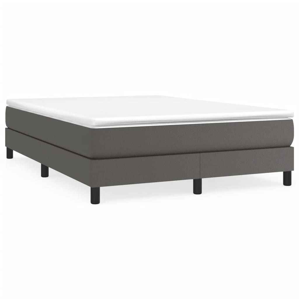Boxspring bed kunstleer grijs 140x200 cm is nu te koop bij PeponiXL, paradijselijk wonen!