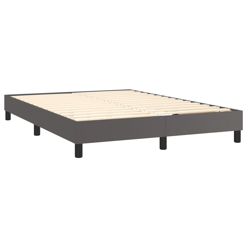 Boxspring bed kunstleer grijs 140x200 cm is nu te koop bij PeponiXL, paradijselijk wonen!