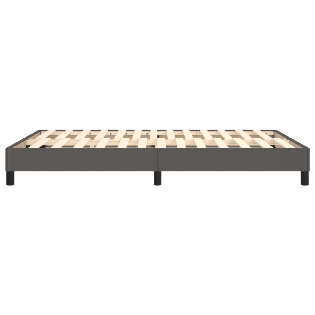 Boxspring bed kunstleer grijs 140x200 cm is nu te koop bij PeponiXL, paradijselijk wonen!