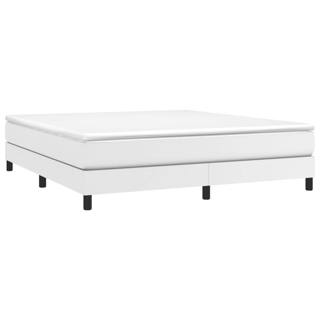 Boxspring bed kunstleer wit 160x200 cm is nu te koop bij PeponiXL, paradijselijk wonen!