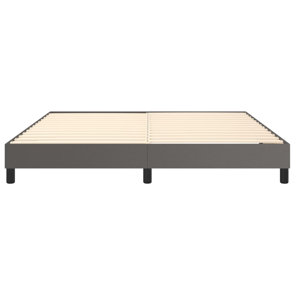 Boxspring bed kunstleer grijs 160x200 cm is nu te koop bij PeponiXL, paradijselijk wonen!
