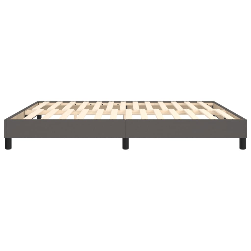 Boxspring bed kunstleer grijs 160x200 cm is nu te koop bij PeponiXL, paradijselijk wonen!