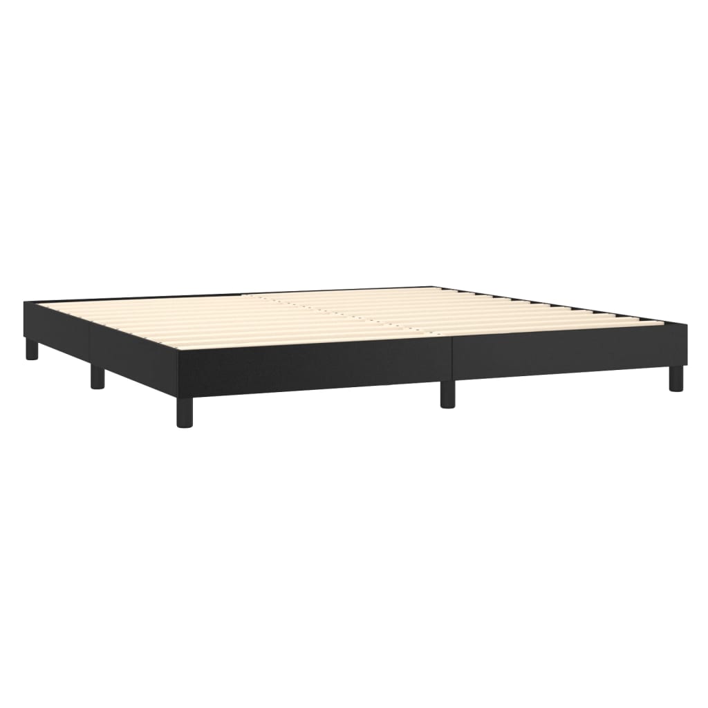 Boxspring bed kunstleer zwart 200x200 cm is nu te koop bij PeponiXL, paradijselijk wonen!