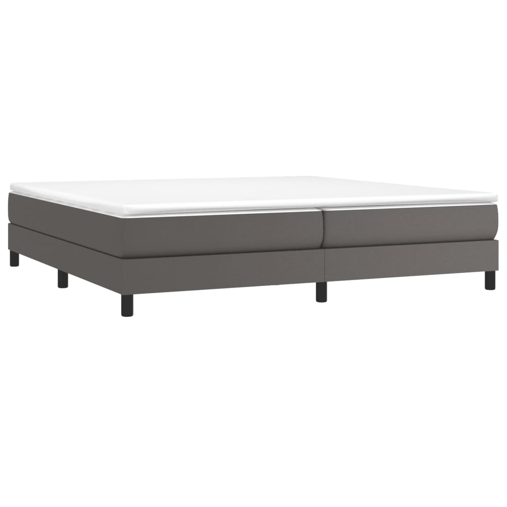Boxspring bed kunstleer grijs 200x200 cm is nu te koop bij PeponiXL, paradijselijk wonen!