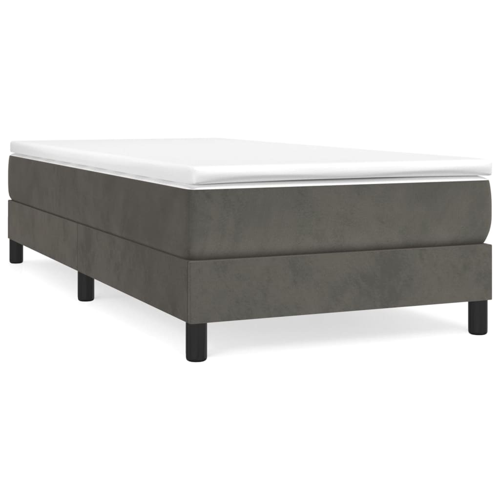 Boxspring bed 80x200 cm fluweel donkergrijs is nu te koop bij PeponiXL, paradijselijk wonen!