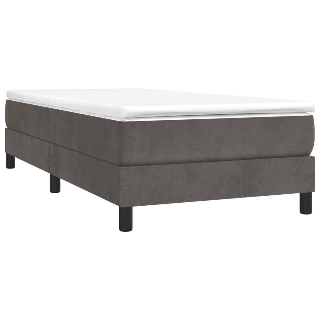 Boxspring bed 80x200 cm fluweel donkergrijs is nu te koop bij PeponiXL, paradijselijk wonen!