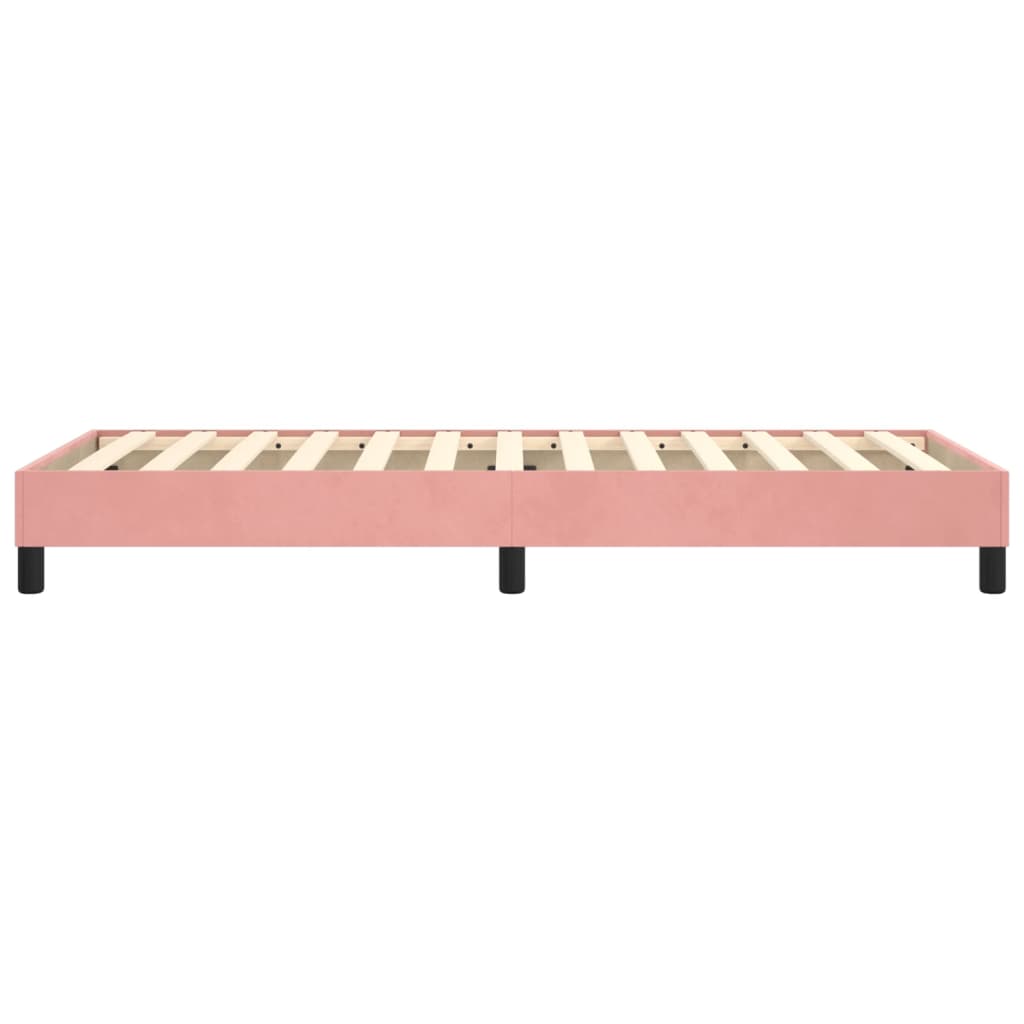Boxspring bed fluweel roze 80x200 cm is nu te koop bij PeponiXL, paradijselijk wonen!