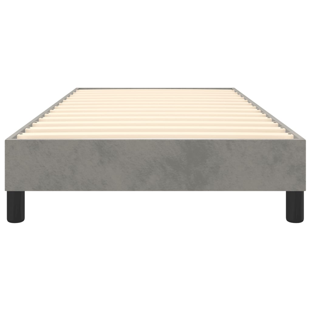 Boxspring bed 90x190 cm fluweel lichtgrijs is nu te koop bij PeponiXL, paradijselijk wonen!