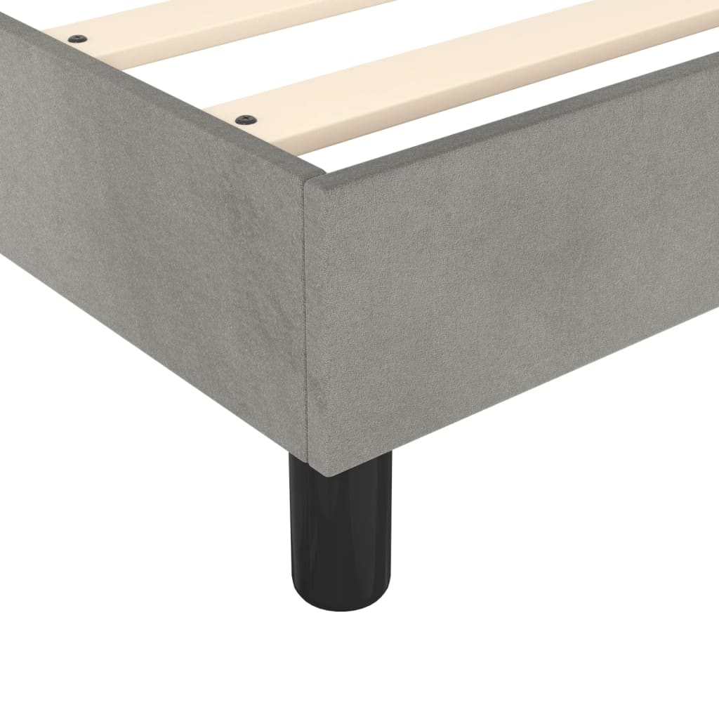 Boxspring bed 90x190 cm fluweel lichtgrijs is nu te koop bij PeponiXL, paradijselijk wonen!