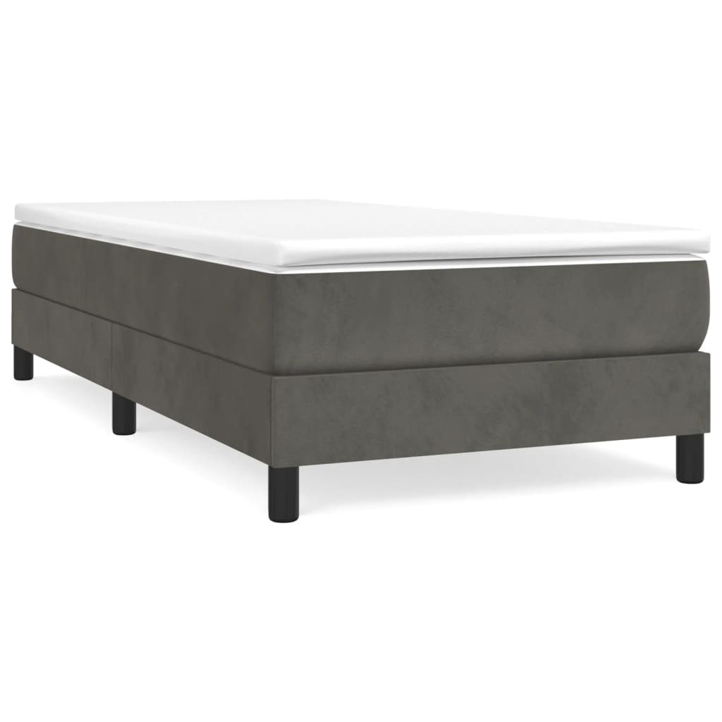 Boxspring bed 90x190 cm fluweel donkergrijs is nu te koop bij PeponiXL, paradijselijk wonen!
