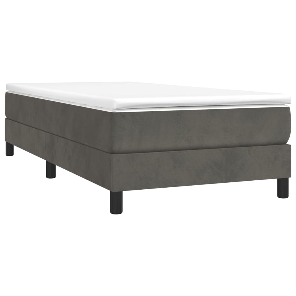 Boxspring bed 90x190 cm fluweel donkergrijs is nu te koop bij PeponiXL, paradijselijk wonen!