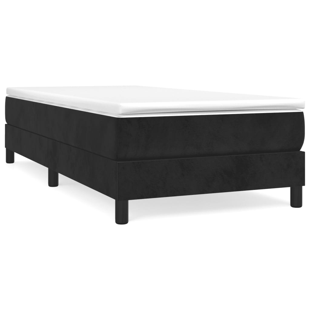 Boxspring bed fluweel zwart 90x190 cm is nu te koop bij PeponiXL, paradijselijk wonen!