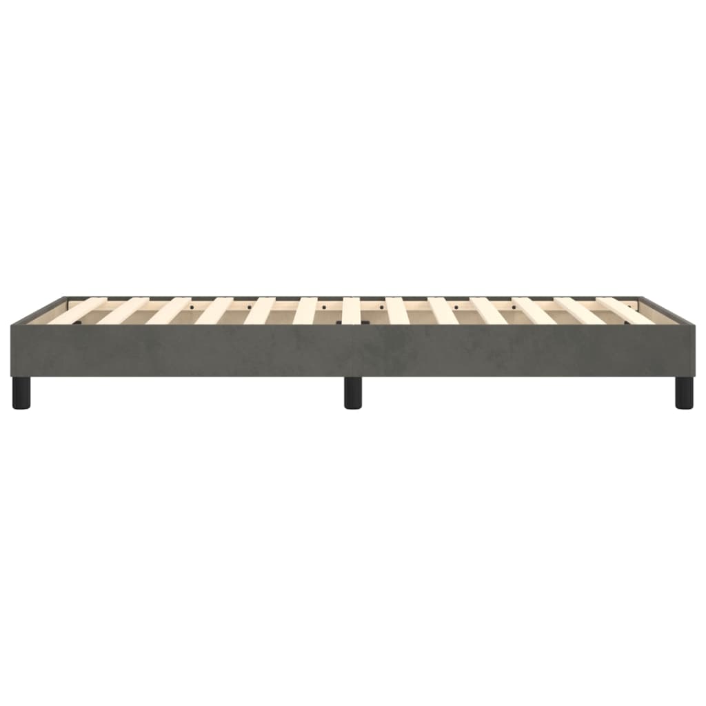 Boxspring bed 90x200 cm fluweel donkergrijs is nu te koop bij PeponiXL, paradijselijk wonen!