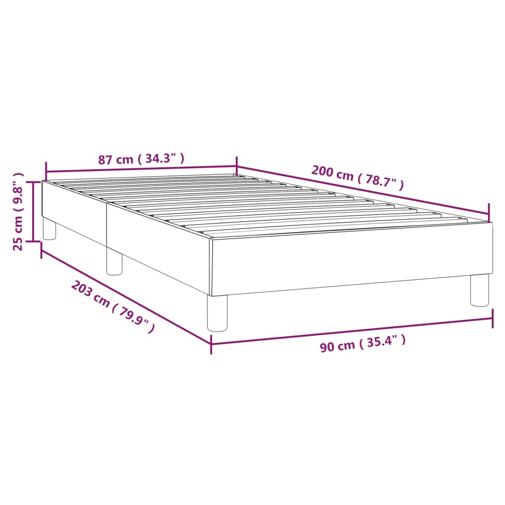 Boxspring bed 90x200 cm fluweel donkergrijs is nu te koop bij PeponiXL, paradijselijk wonen!