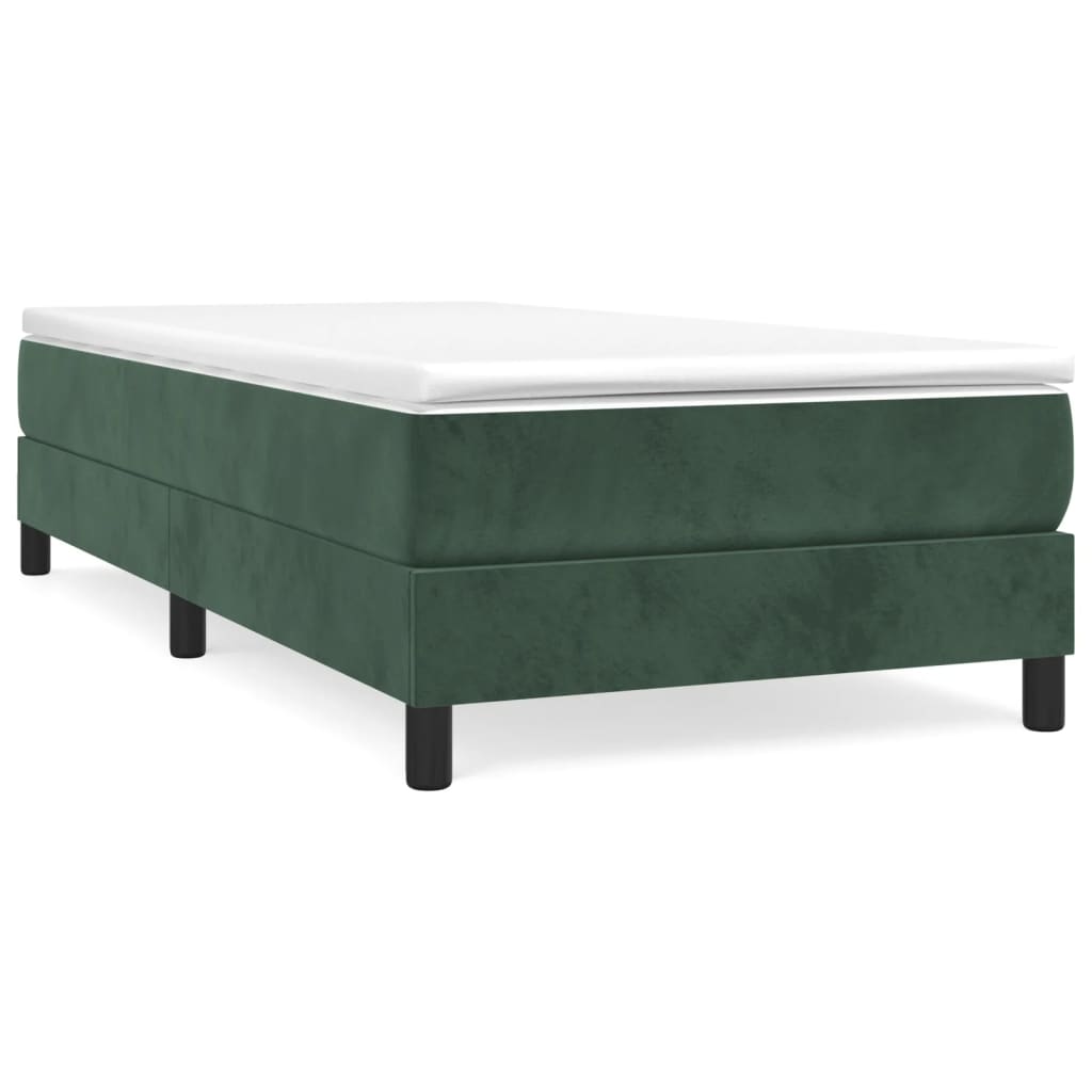 Boxspring bed 90x200 cm fluweel donkergroen is nu te koop bij PeponiXL, paradijselijk wonen!