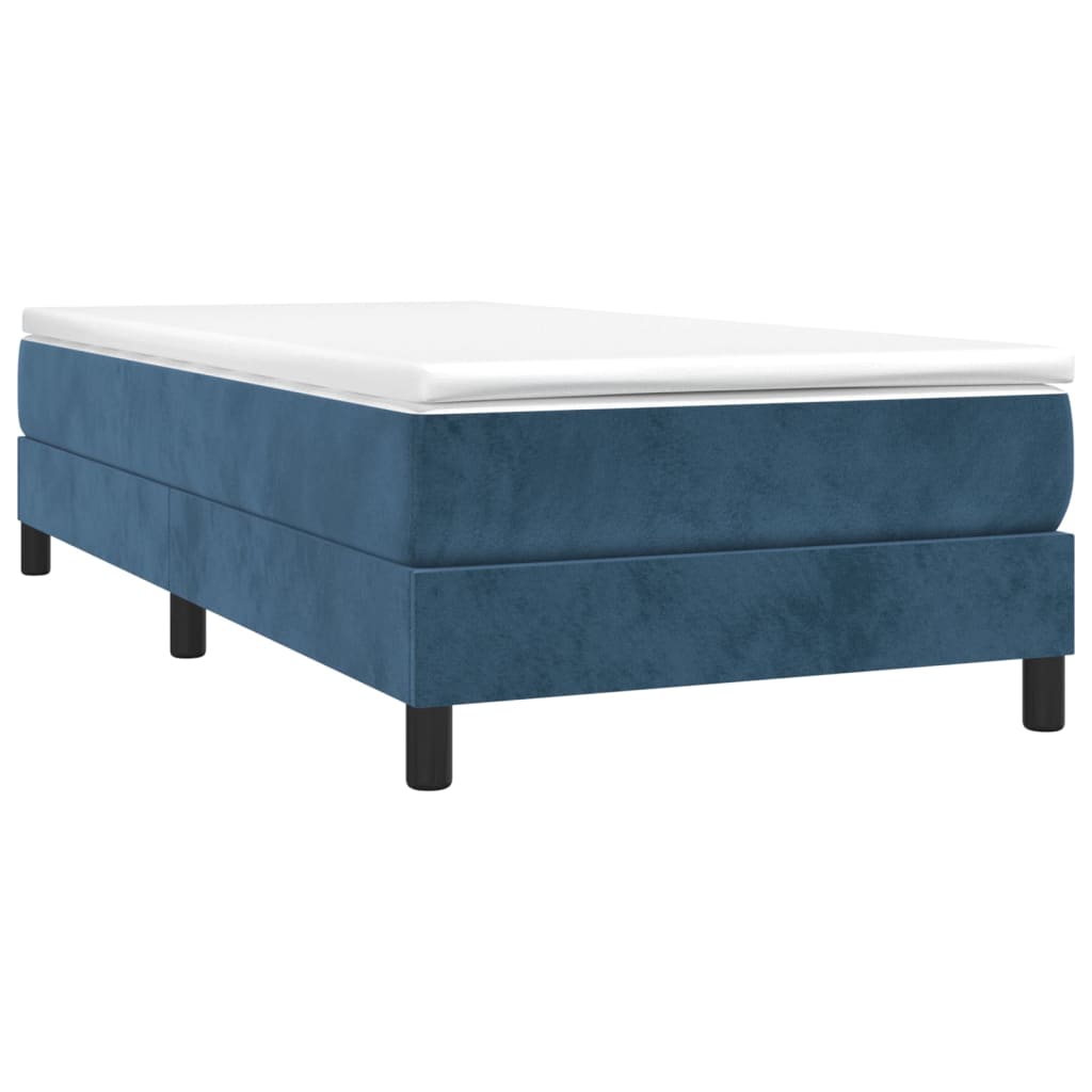 Boxspring bed 90x200 cm fluweel donkerblauw is nu te koop bij PeponiXL, paradijselijk wonen!
