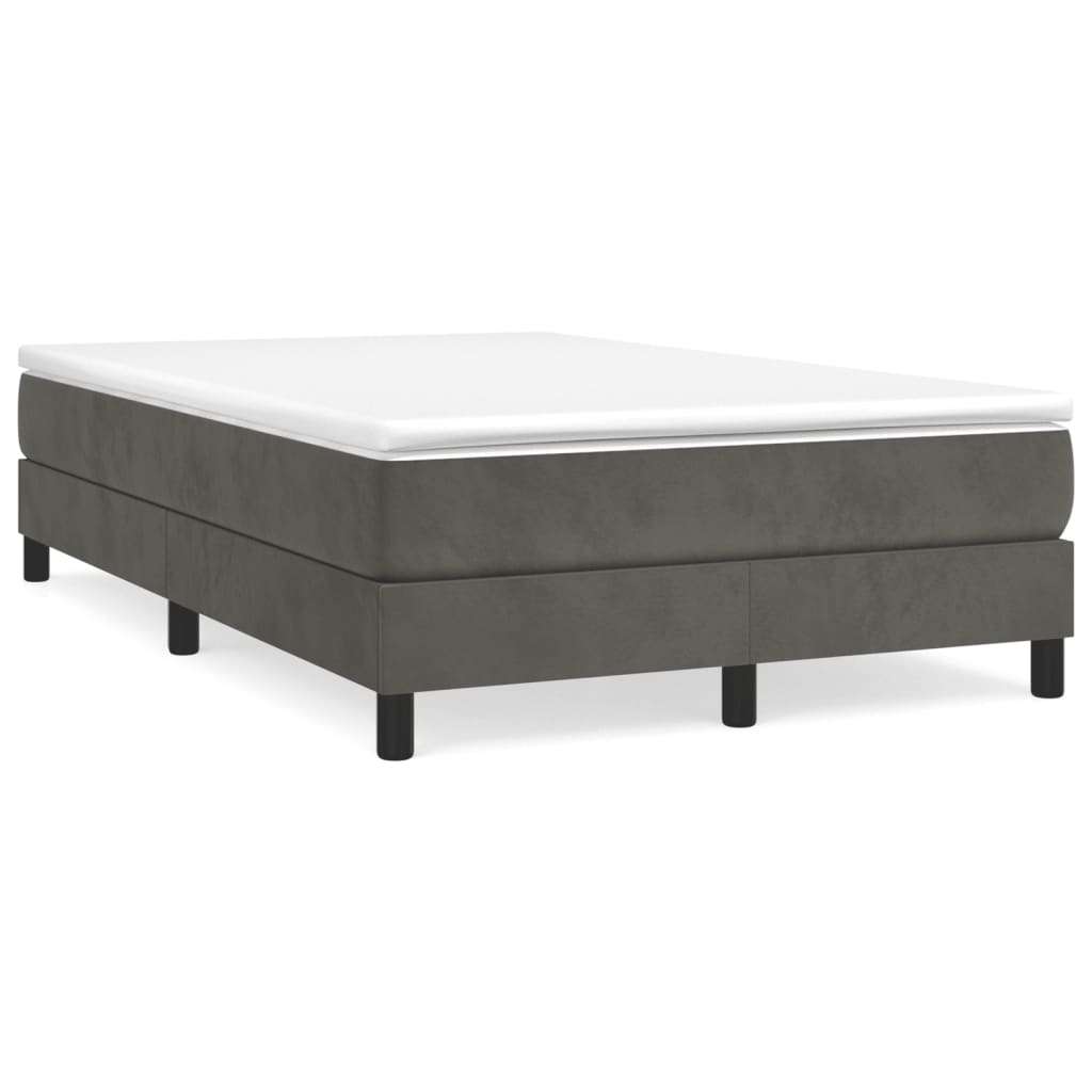 Boxspring bed 120x200 cm fluweel donkergrijs is nu te koop bij PeponiXL, paradijselijk wonen!