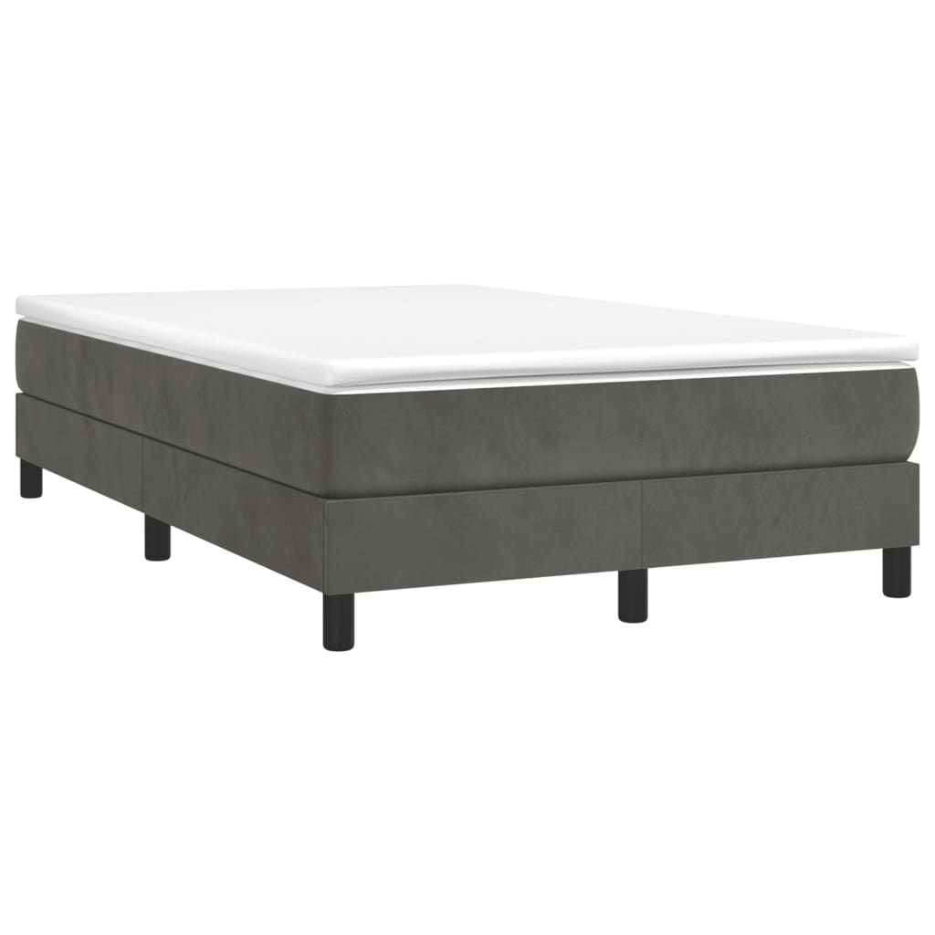 Boxspring bed 120x200 cm fluweel donkergrijs is nu te koop bij PeponiXL, paradijselijk wonen!