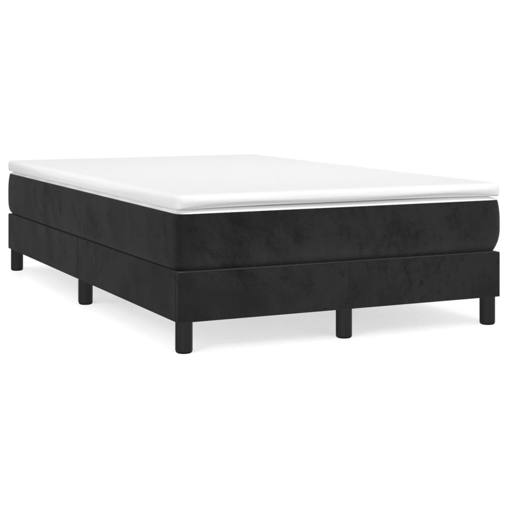Boxspring bed 120x200 cm fluweel zwart is nu te koop bij PeponiXL, paradijselijk wonen!