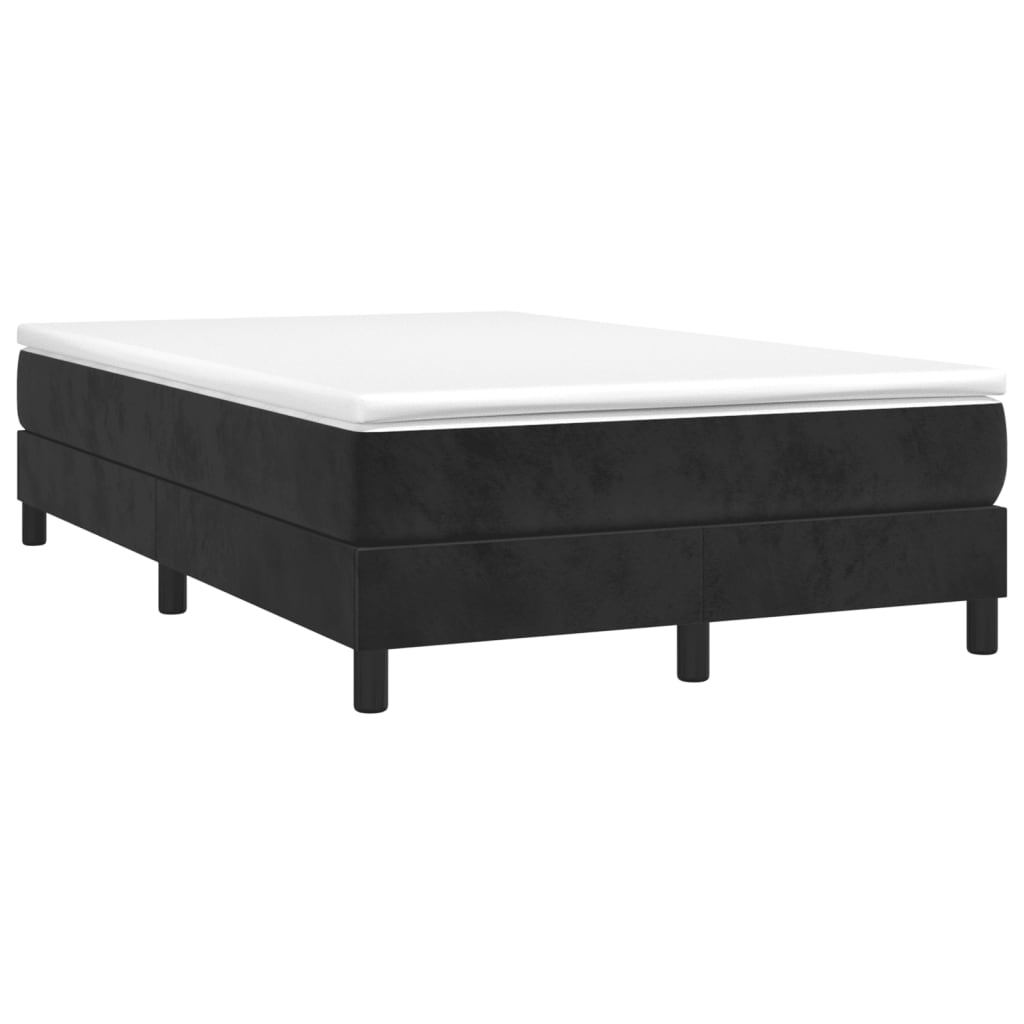 Boxspring bed 120x200 cm fluweel zwart is nu te koop bij PeponiXL, paradijselijk wonen!