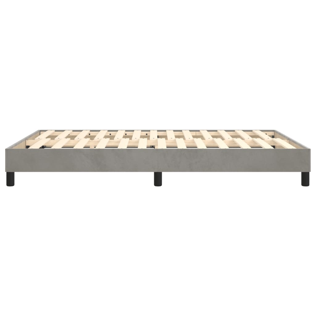 Boxspring bed 140x190 cm fluweel lichtgrijs is nu te koop bij PeponiXL, paradijselijk wonen!
