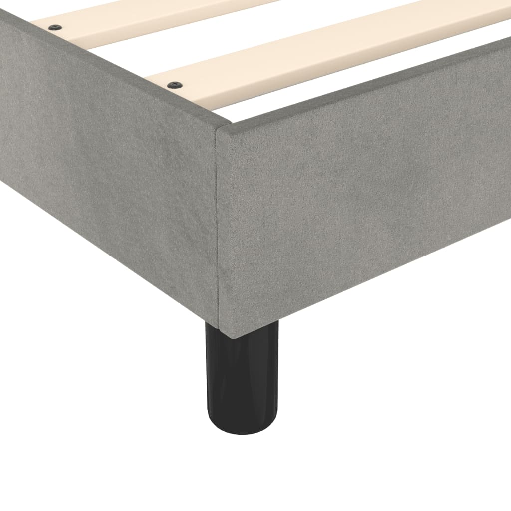 Boxspring bed 140x190 cm fluweel lichtgrijs is nu te koop bij PeponiXL, paradijselijk wonen!