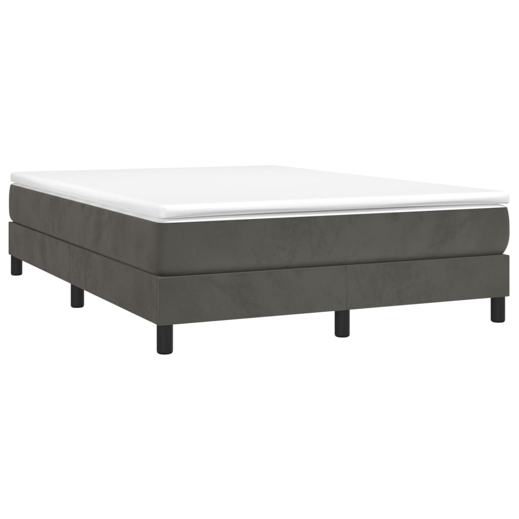Boxspring bed 140x190 cm fluweel donkergrijs is nu te koop bij PeponiXL, paradijselijk wonen!