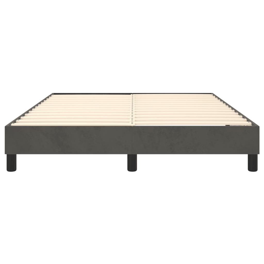 Boxspring bed 140x190 cm fluweel donkergrijs is nu te koop bij PeponiXL, paradijselijk wonen!