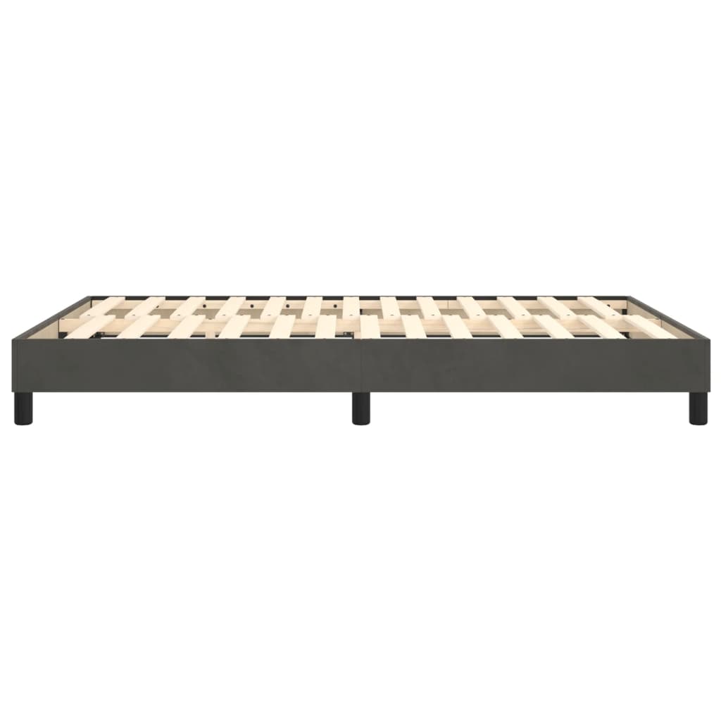Boxspring bed 140x190 cm fluweel donkergrijs is nu te koop bij PeponiXL, paradijselijk wonen!