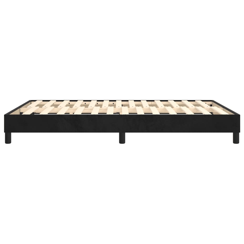 Boxspring bed 140x190 cm fluweel zwart is nu te koop bij PeponiXL, paradijselijk wonen!