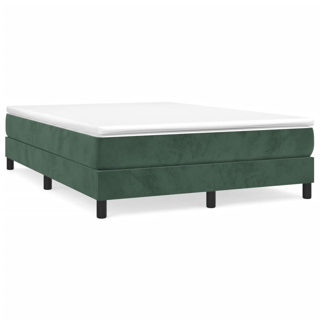 Boxspring bed 140x190 cm fluweel donkergroen is nu te koop bij PeponiXL, paradijselijk wonen!