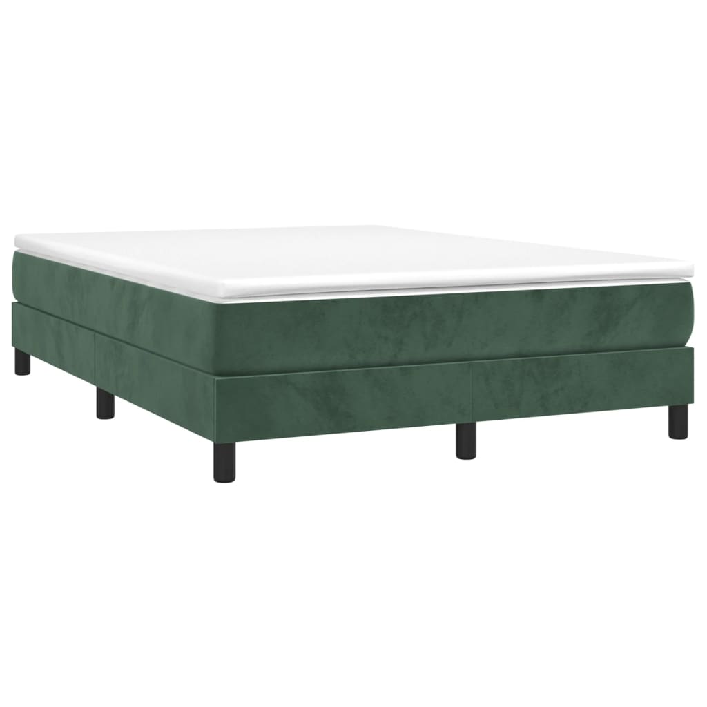 Boxspring bed 140x190 cm fluweel donkergroen is nu te koop bij PeponiXL, paradijselijk wonen!