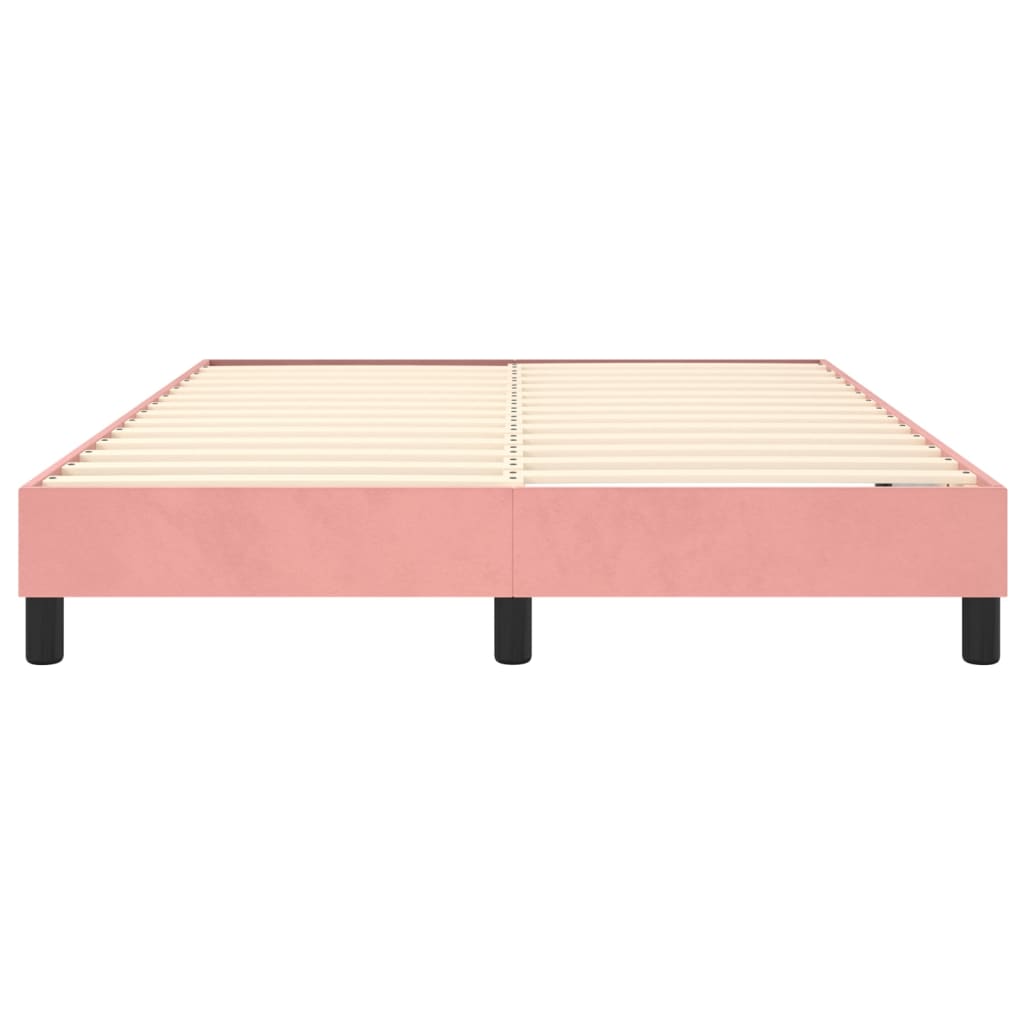 Boxspring bed fluweel roze 140x190 cm is nu te koop bij PeponiXL, paradijselijk wonen!