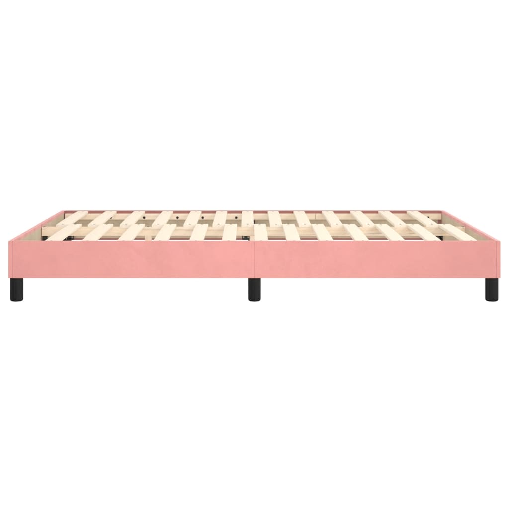 Boxspring bed fluweel roze 140x190 cm is nu te koop bij PeponiXL, paradijselijk wonen!
