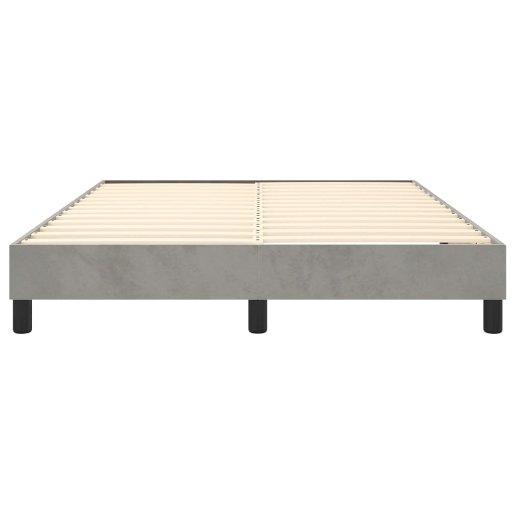 Boxspring bed 140x200 cm fluweel lichtgrijs is nu te koop bij PeponiXL, paradijselijk wonen!