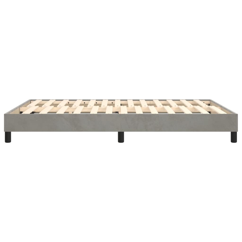 Boxspring bed 140x200 cm fluweel lichtgrijs is nu te koop bij PeponiXL, paradijselijk wonen!