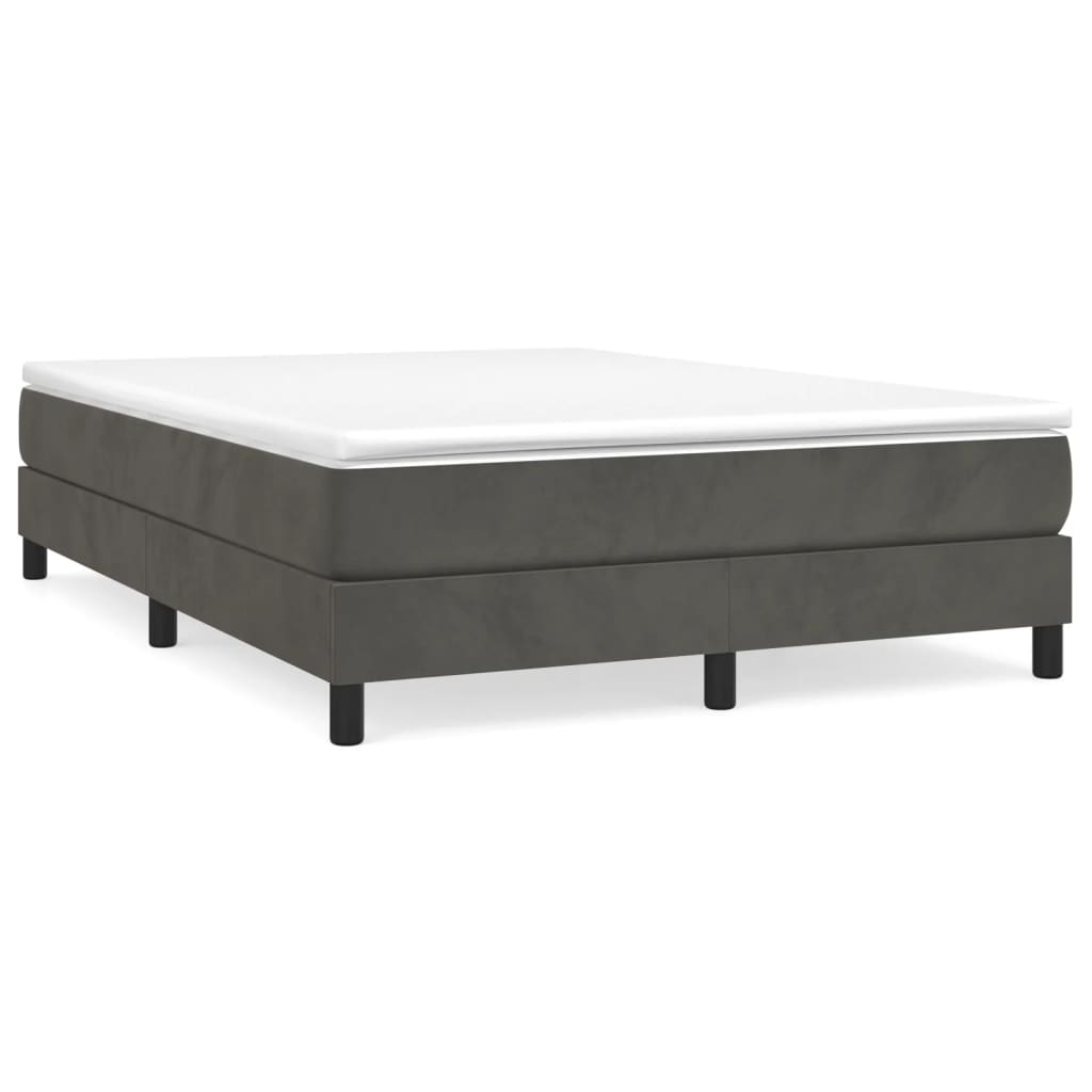 Boxspring bed 140x200 cm fluweel donkergrijs is nu te koop bij PeponiXL, paradijselijk wonen!