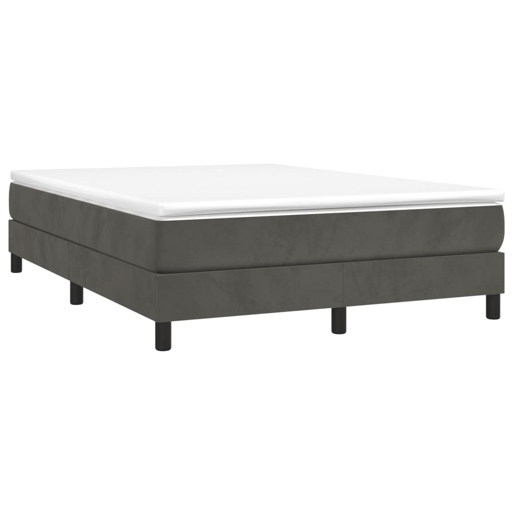 Boxspring bed 140x200 cm fluweel donkergrijs is nu te koop bij PeponiXL, paradijselijk wonen!