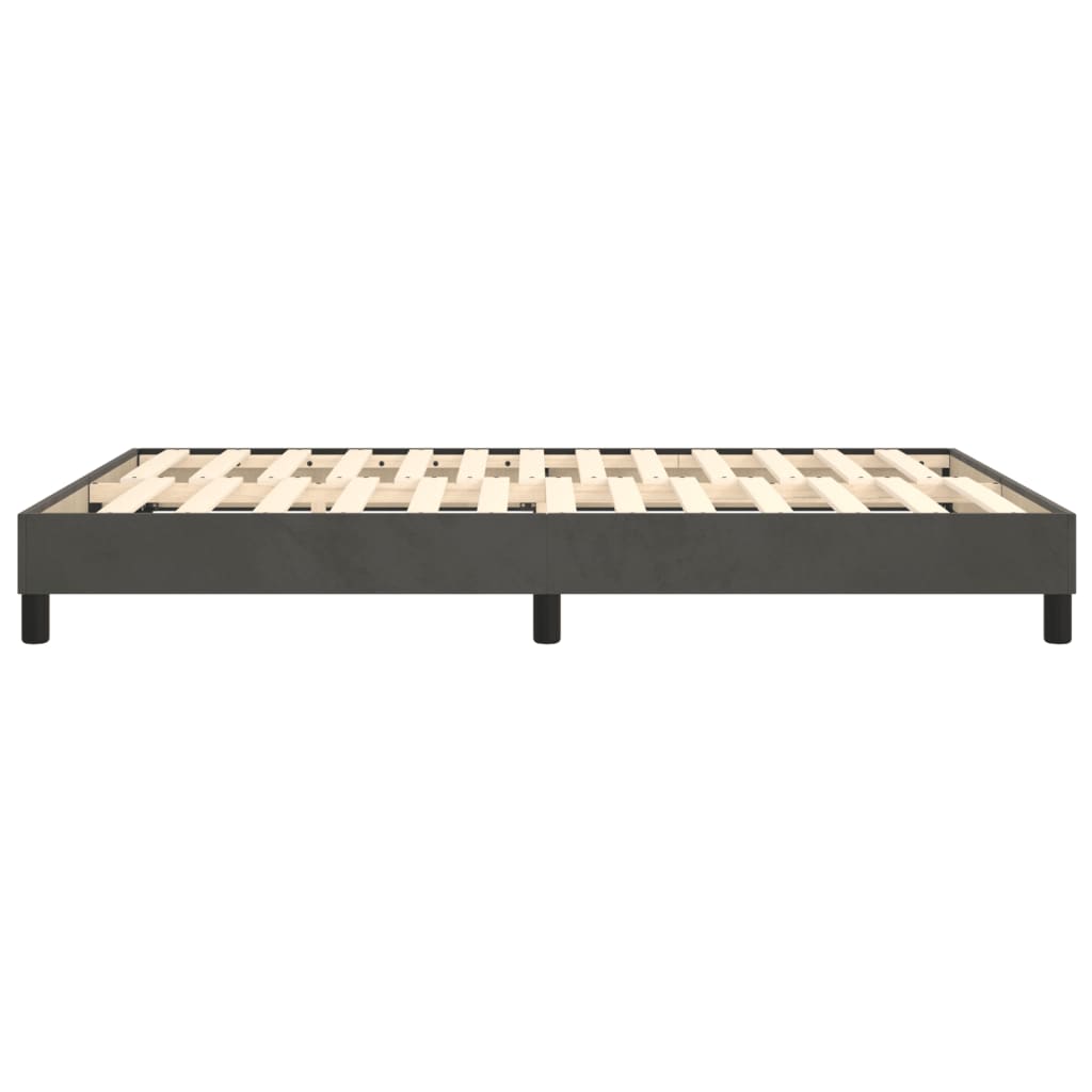 Boxspring bed 140x200 cm fluweel donkergrijs is nu te koop bij PeponiXL, paradijselijk wonen!