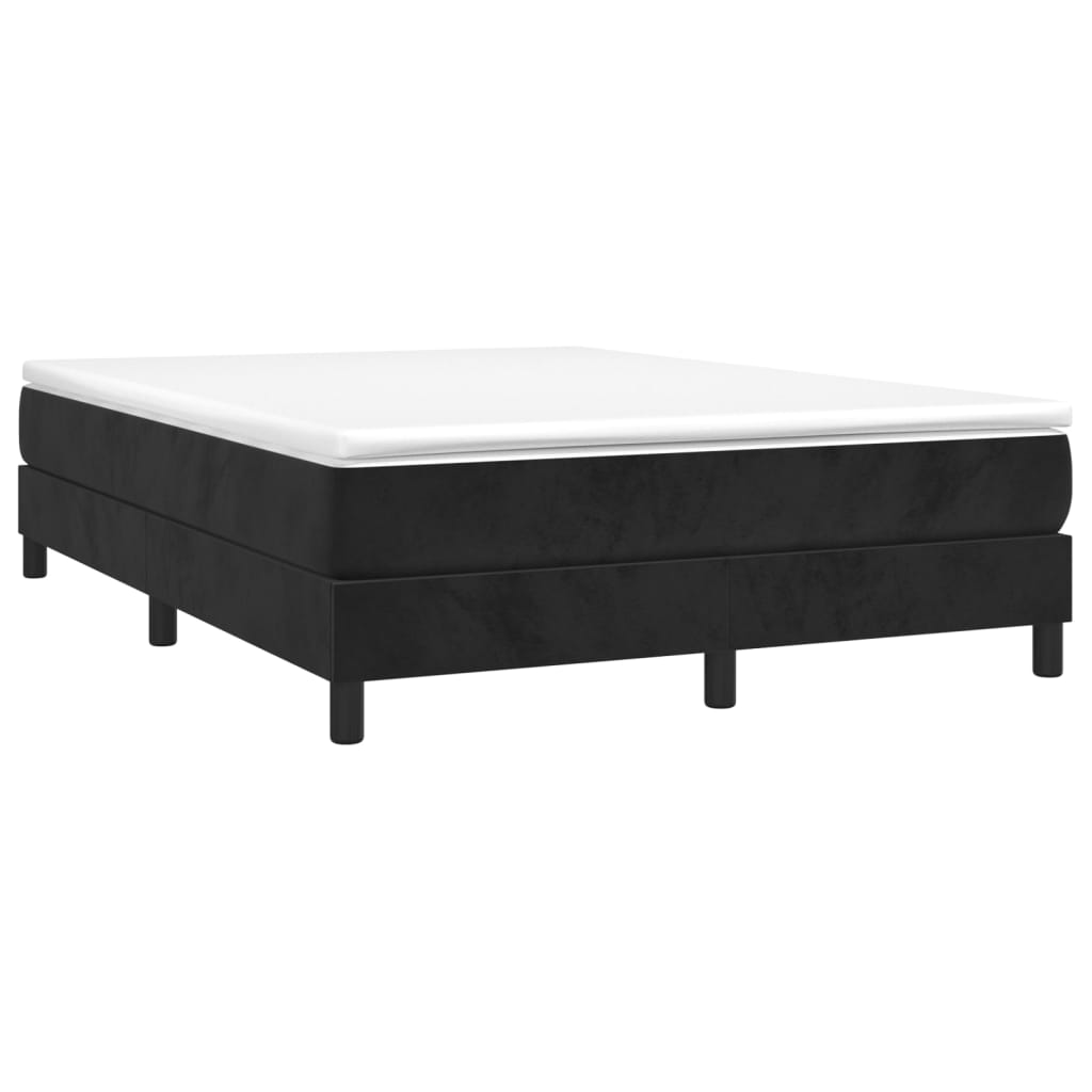 Boxspring bed 140x200 cm fluweel zwart is nu te koop bij PeponiXL, paradijselijk wonen!