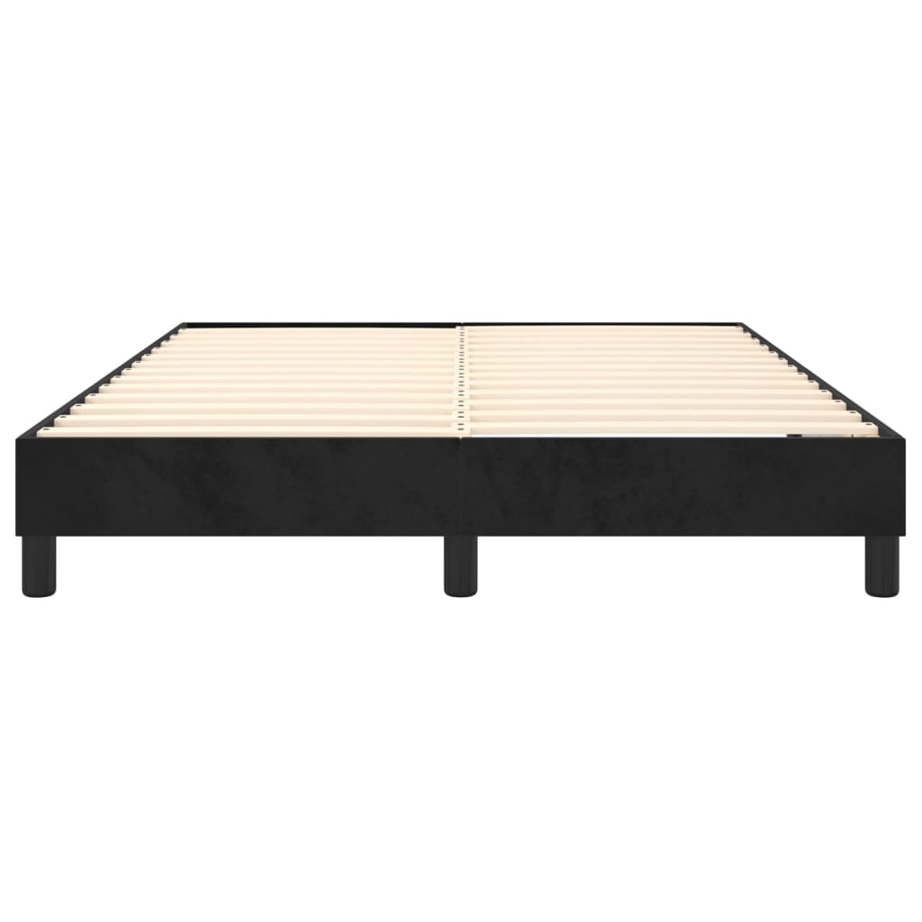Boxspring bed 140x200 cm fluweel zwart is nu te koop bij PeponiXL, paradijselijk wonen!