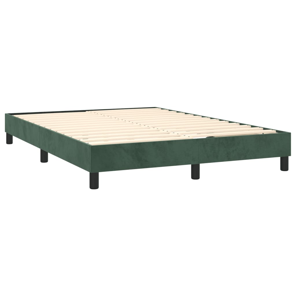 Boxspring bed 140x200 cm fluweel donkergroen is nu te koop bij PeponiXL, paradijselijk wonen!