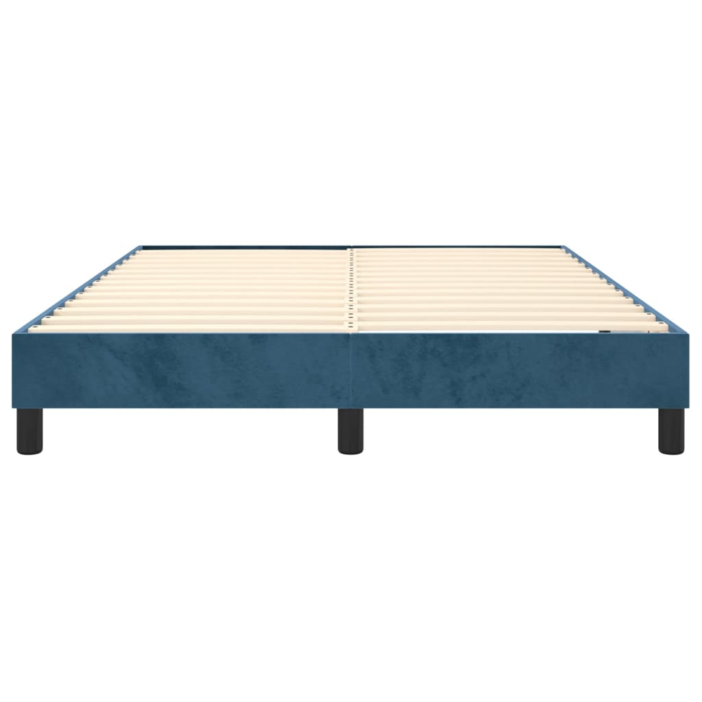 Boxspring bed 140x200 cm fluweel donkerblauw is nu te koop bij PeponiXL, paradijselijk wonen!