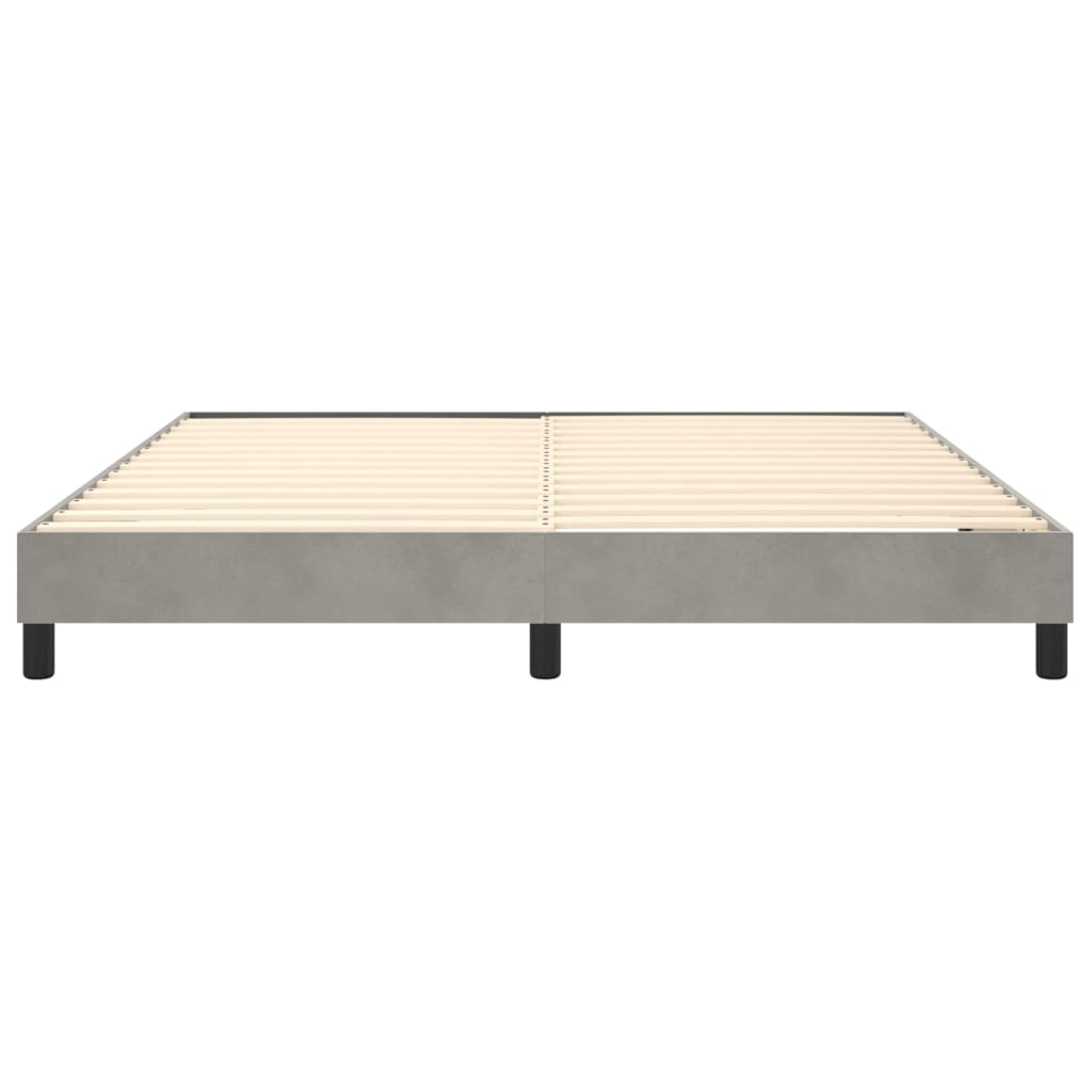 Boxspring bed 160x200 cm fluweel lichtgrijs is nu te koop bij PeponiXL, paradijselijk wonen!
