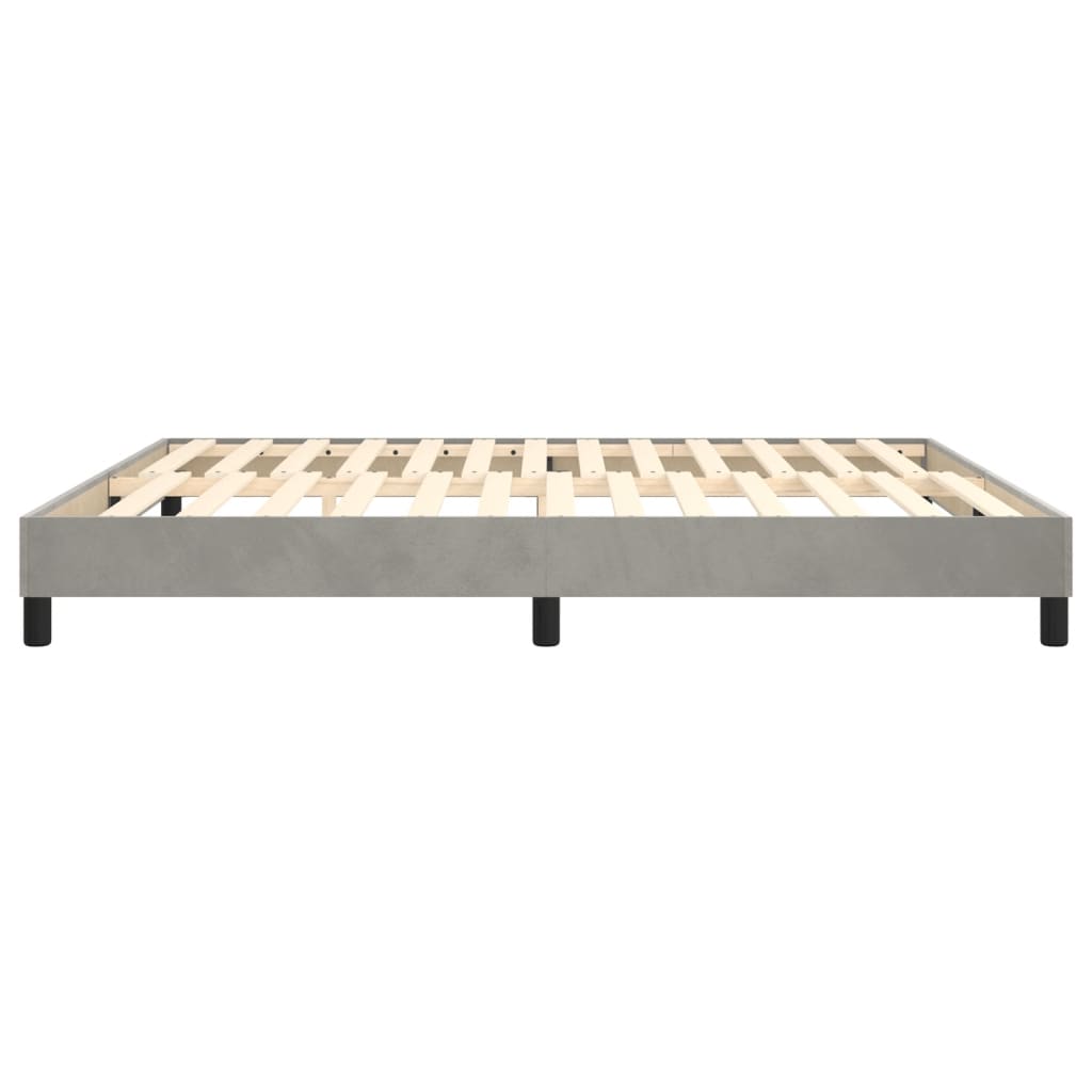 Boxspring bed 160x200 cm fluweel lichtgrijs is nu te koop bij PeponiXL, paradijselijk wonen!