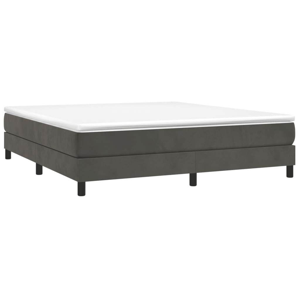 Boxspring bed 160x200 cm fluweel donkergrijs is nu te koop bij PeponiXL, paradijselijk wonen!